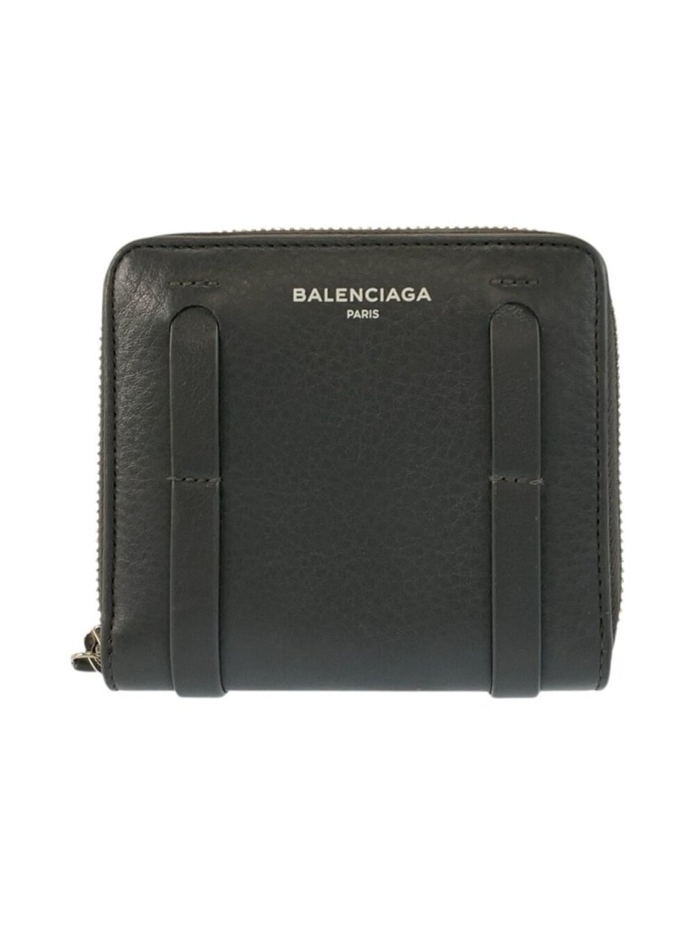 Balenciaga Everyday Gray Silver Leather Coin Purse